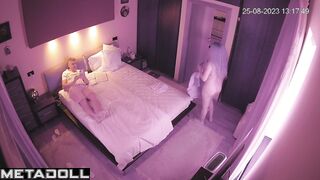 Busty Greek blonde student girl changes her dirty panties after taking a shower