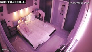 Busty Greek blonde student girl changes her dirty panties after taking a shower