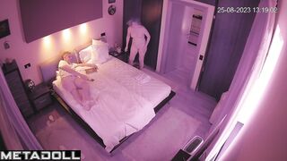 Busty Greek blonde student girl changes her dirty panties after taking a shower