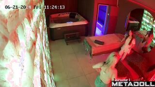 Mature woman receives a massage from a young girl