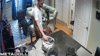 American blonde girl receives oral sex