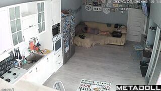 Ukrainian young lovers having sex wildly in their bed hidden cam