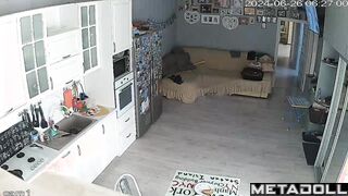 Ukrainian young lovers having sex wildly in their bed hidden cam
