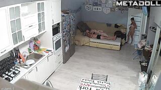 Big ass Russian brunette mature wife fucked hard in Morning real spy cam