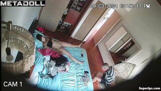 Teenage stepdaughter masturbates with her father