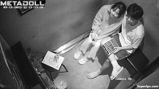 Asian teenage couple masturbate in karaoke