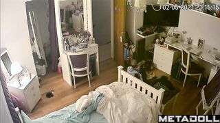 Teenage girl masturbates naked in her room