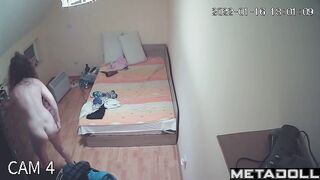 German busty girl gets dressed in her room