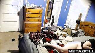 Chubby American girl masturbates with machine