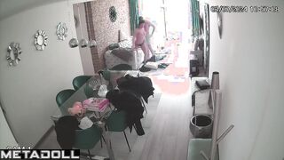 Fat Italian brunette step-mom gets cum inside her pussy live HD
