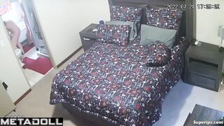 Blonde woman sucks her husband’s nipples