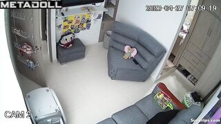 Naked busty Latina girl does weird rituals