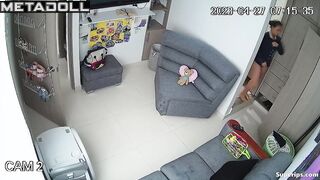 Naked busty Latina girl does weird rituals