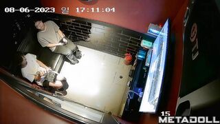 Korean college couple masturbating in the karaoke