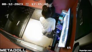 Korean college couple masturbating in the karaoke
