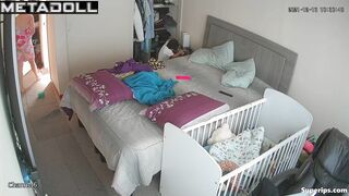 Busty Latina mom gets dressed in her room
