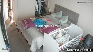 Busty Latina mom gets dressed in her room