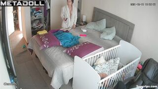 Busty Latina mom gets dressed in her room