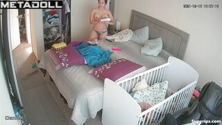 Busty Latina mom gets dressed in her room