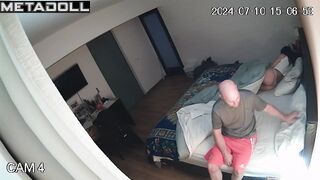 Perverse English brunette mature wife fucks her husband wildly hidden IP cam