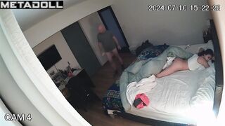 Perverse English brunette mature wife fucks her husband wildly hidden IP cam