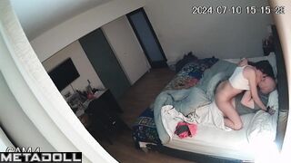 Perverse English brunette mature wife fucks her husband wildly hidden IP cam