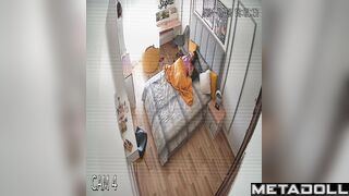 Skinny brunette doctor is masturbating to orgasm spy IP cam