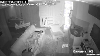 European married couple fucks on their couch