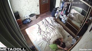 Young Russian couple fucks in their bed
