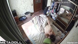 Young Russian couple fucks in their bed