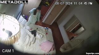 Teenage Latina girl masturbates in her pajamas