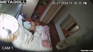 Teenage Latina girl masturbates in her pajamas