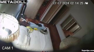 Teenage brunette girl masturbates to sleep