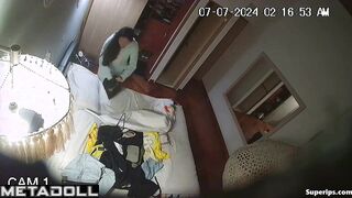 Teenage brunette girl masturbates to sleep