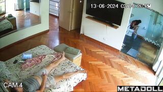 Stepdad masturbates watching his daughter