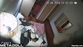 Latina college girl masturbates on her bed