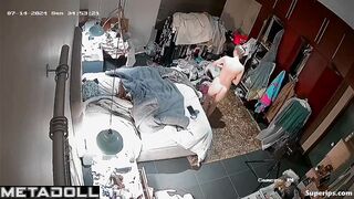 Skinny German girl gets dressed in her room