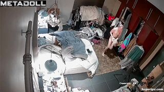 Skinny German girl gets dressed in her room