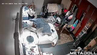 Skinny German girl gets dressed in her room