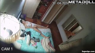 Teenage Latina girl masturbates in lingerie