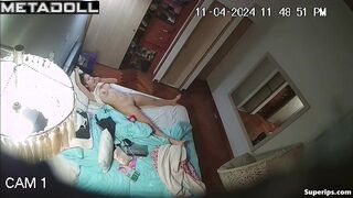 Teenage Latina girl masturbates in lingerie