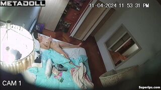 Teenage Latina girl masturbates in lingerie