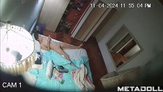 Teenage Latina girl masturbates in lingerie