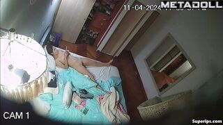 Teenage Latina girl masturbates in lingerie
