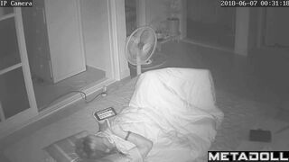Korean spinster woman masturbates in her bed