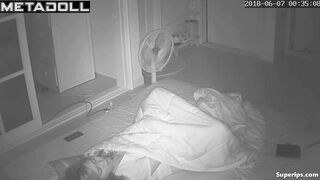Korean spinster woman masturbates in her bed