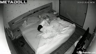 Brunette woman gives a blowjob to her husband