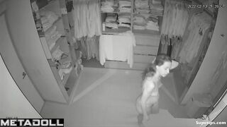 Petite European woman gets fucked in the closet