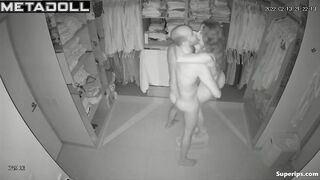 Petite European woman gets fucked in the closet