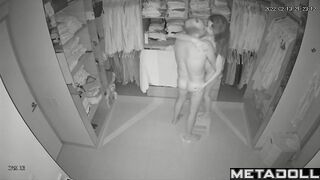 Petite European woman gets fucked in the closet